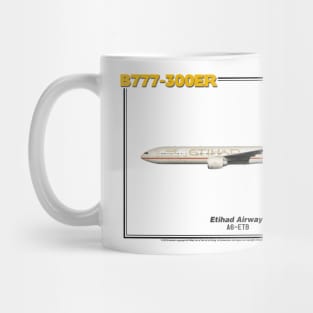 Boeing B777-300ER - Etihad Airways (Art Print) Mug